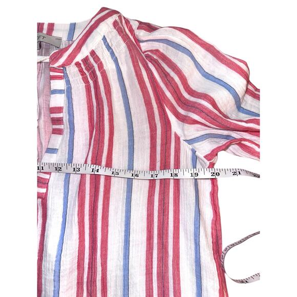 100% cotton striped LOFT tasseled lightweight dress / coverup *NWT* - Picture 4 of 5